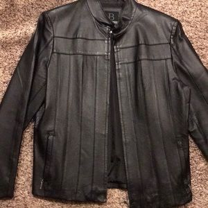 Ladies black leather jacket